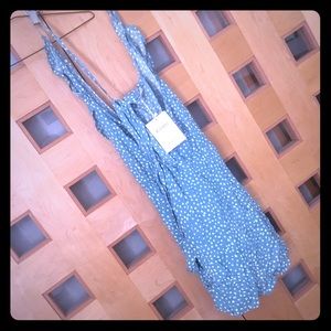 Morris Day Jade Sleeveless Polka Dot Ruffle Dress